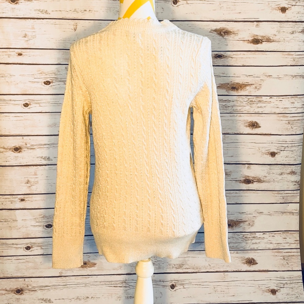 NWT Eddie Bauer sparkly gold cardigan - Picture 3 of 5